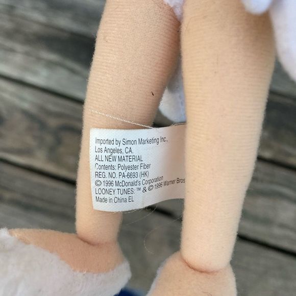 LOONEY TOONS SPACE JAM VINTAGE 1996 BABS BUNNY PLUSH FIGURE TOY - Picture 4 of 6